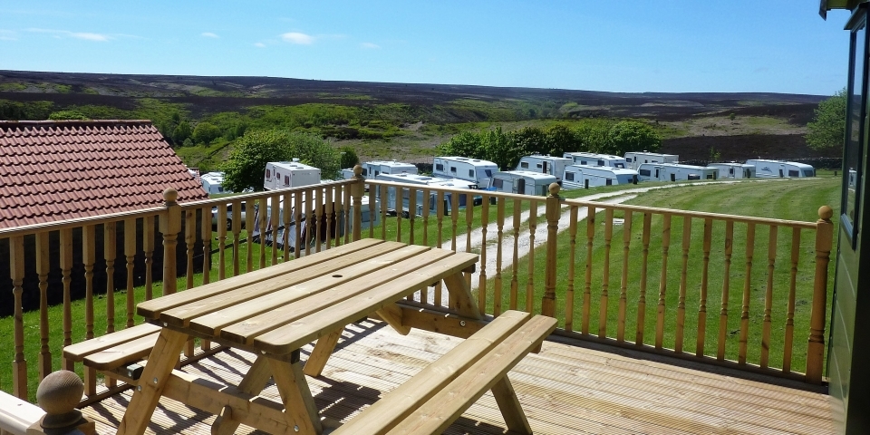 View from Static Caravan across Grouse Hill Park