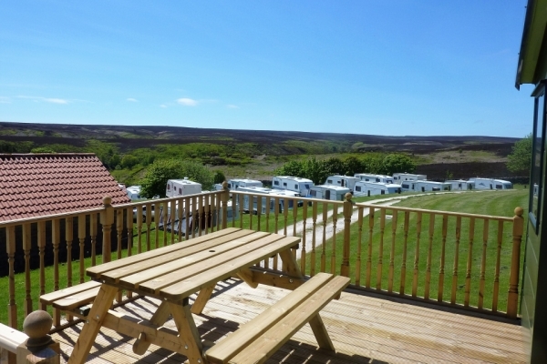 View from Static Caravan across Grouse Hill Park